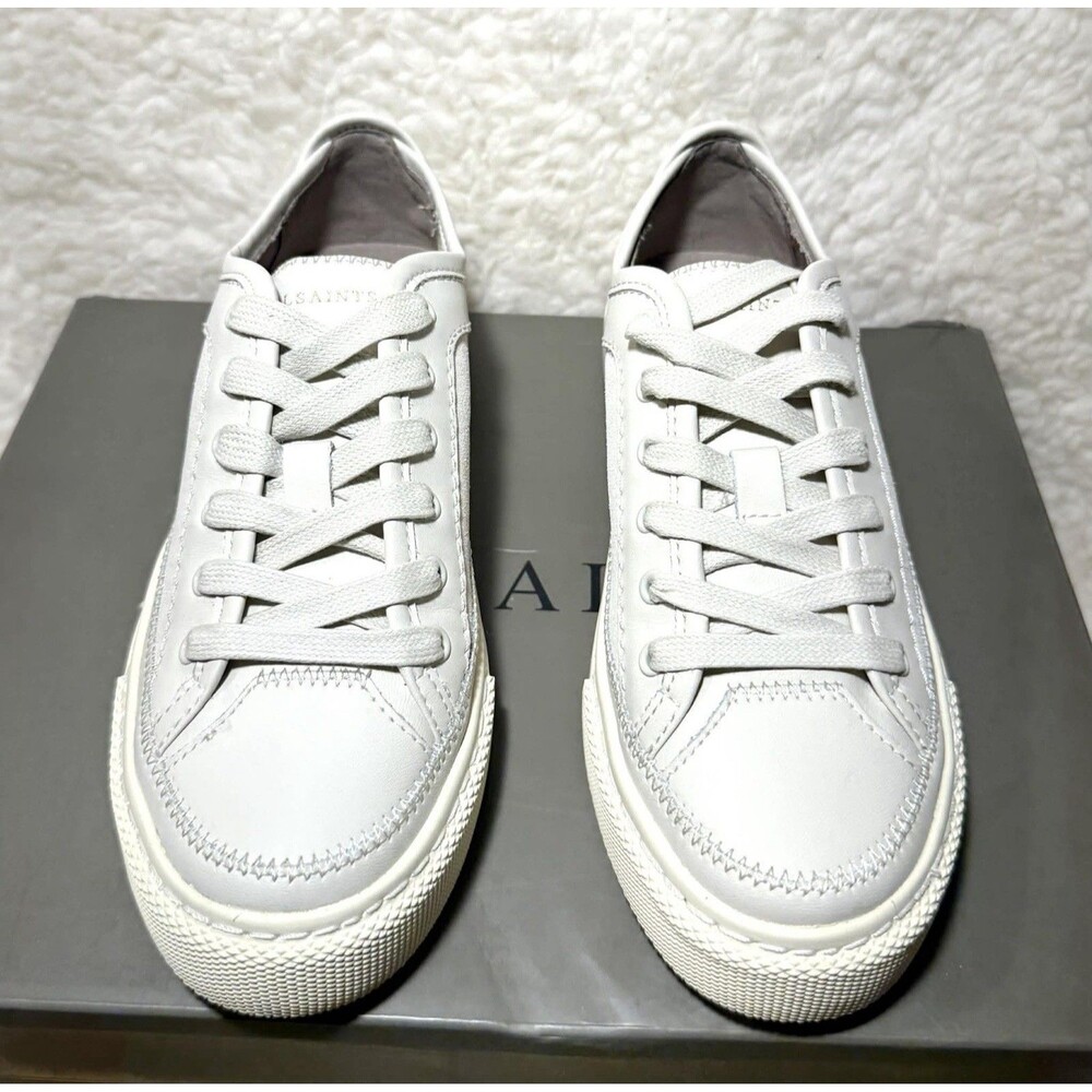 AllSaints Milla Women’s Leather Sneakers Off-White Size 6 NEW - Picture 5 of 5